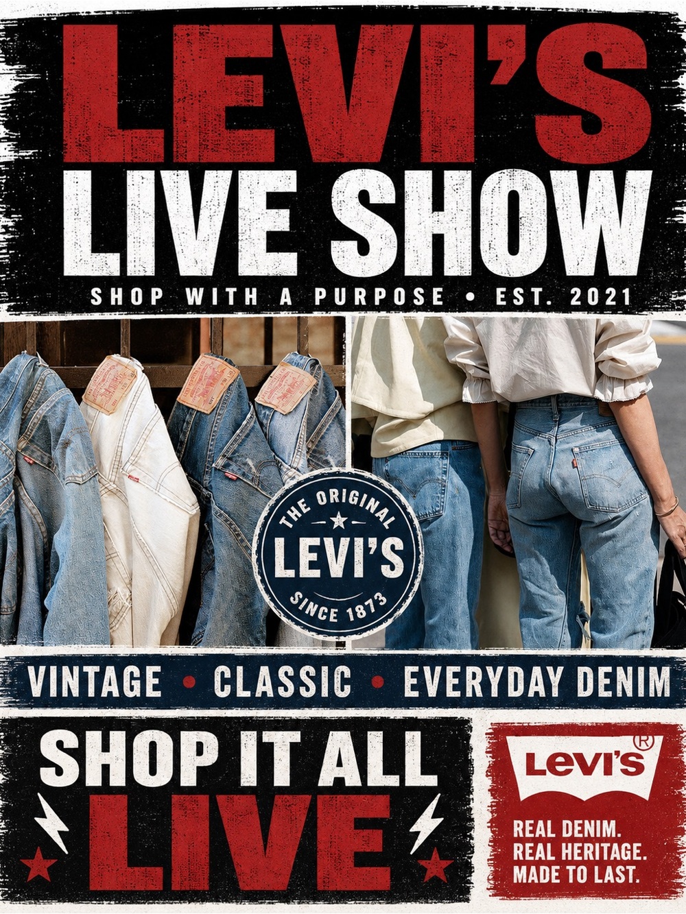 LIVE SHOW AUCTION Levi's Jeans vintage & retro